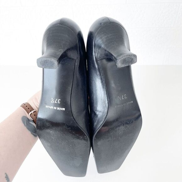 Arnold Churgin Womens Low Heel Square Toe Classic Pumps Heels Black Size 37.5 - Picture 6 of 7